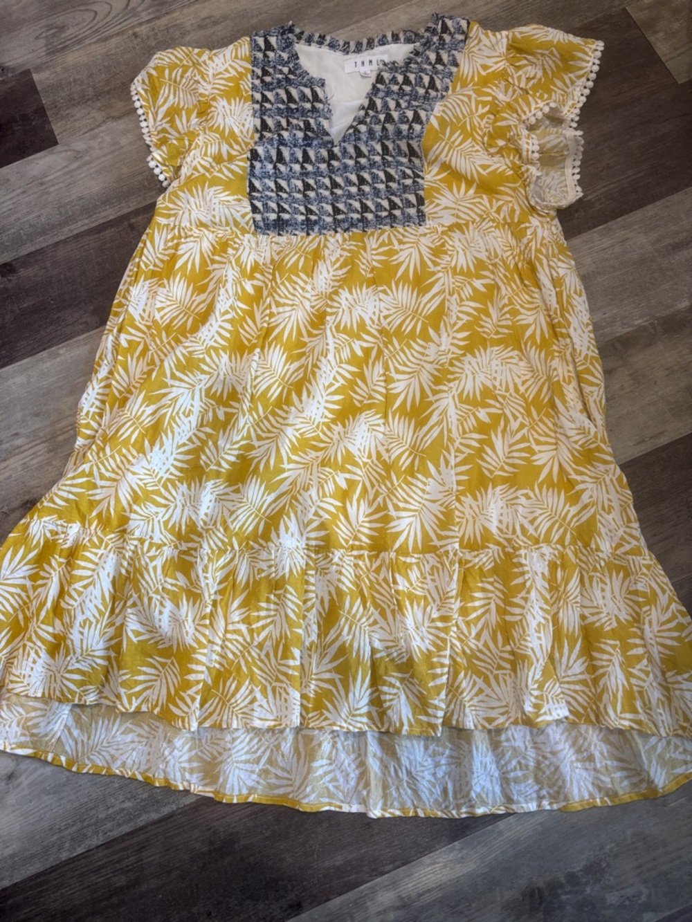 THML Yellow and Blue Patterned Dress